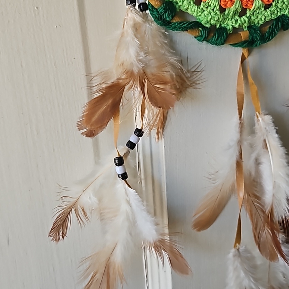 Multicolored Crochet Boho Dreamcatcher Handmade Wall Decor Cottagecore Style - Picture 4 of 17